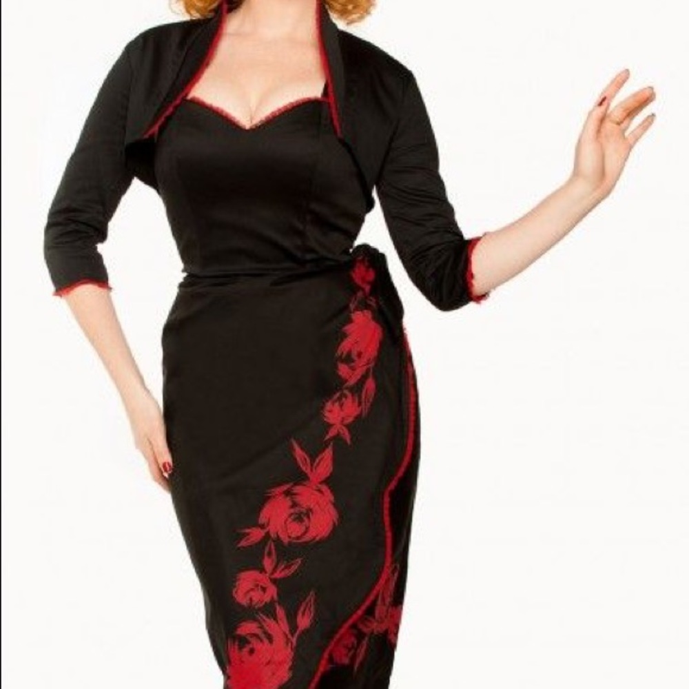 Deadly Dames Señorita Sarong Wiggle Dress